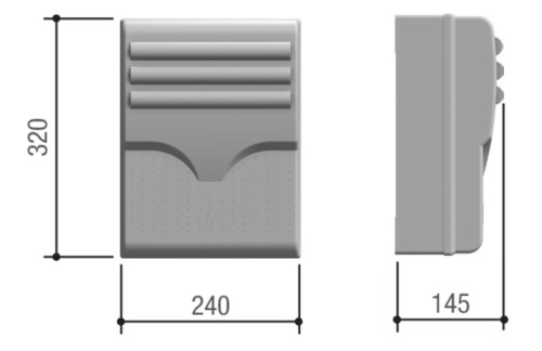 Размеры многофункционального блока управления ZLJ24 для распашных приводов CAME с расширенным набором функций